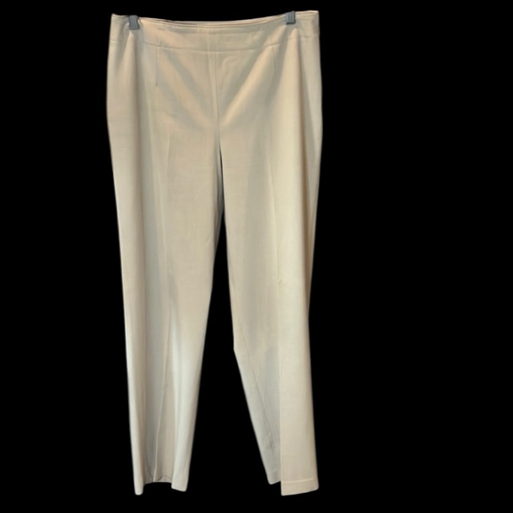 Talbots Cream Tailored stretch Trousers with side zipper size 10